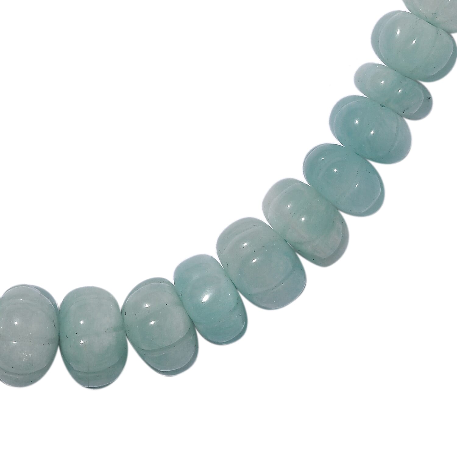 Extremely Rare Shape Amazonite Necklace (Size - 18) with Magnetic Lock in Rhodium Overlay Sterling Silver