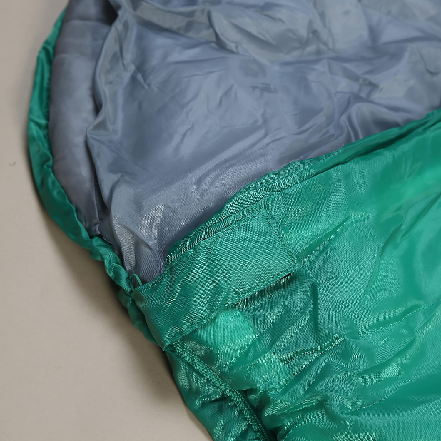 Mummy Sleeping Bag in Green & Grey - Single - 2 Seasons (210x52x72 Cm)