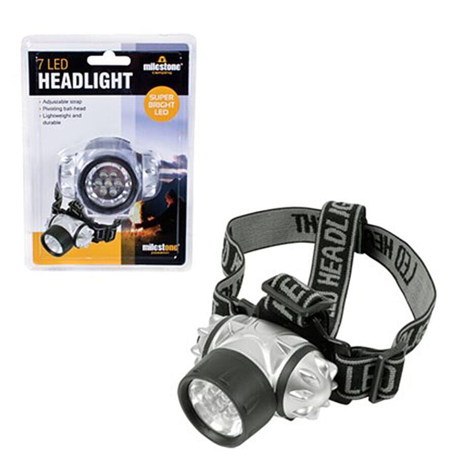 7 LED Head Light Torch With Pivoting Ball Head (AAA Battery not included)