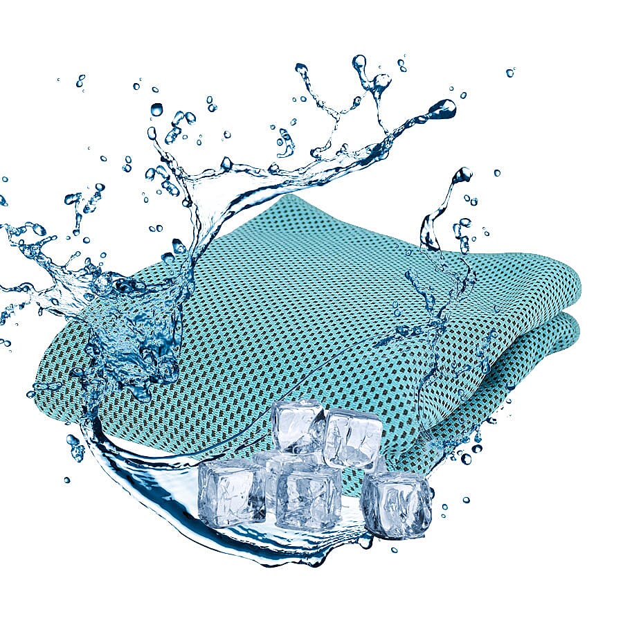 Sports Chill Towel & Carabiner Bottle - Teal