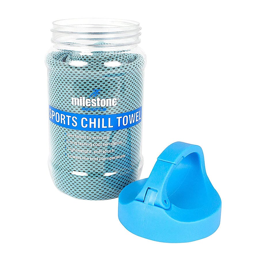 Sports Chill Towel & Carabiner Bottle - Teal