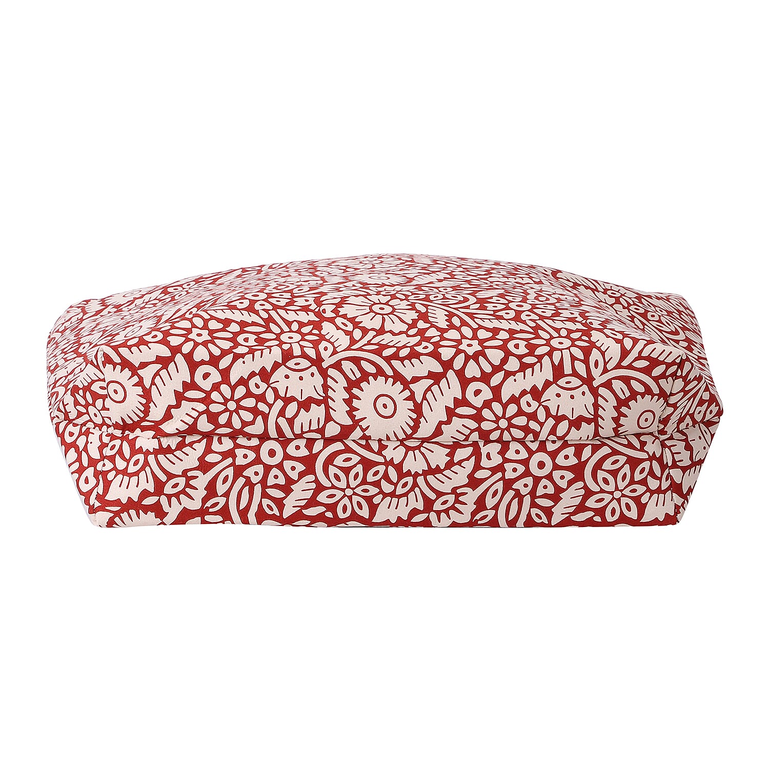 2 Piece Set - Viscose Handbag Floral Matching Stripe Pattern Hat Tote Bag and Zipper Closure - Navy & Multi