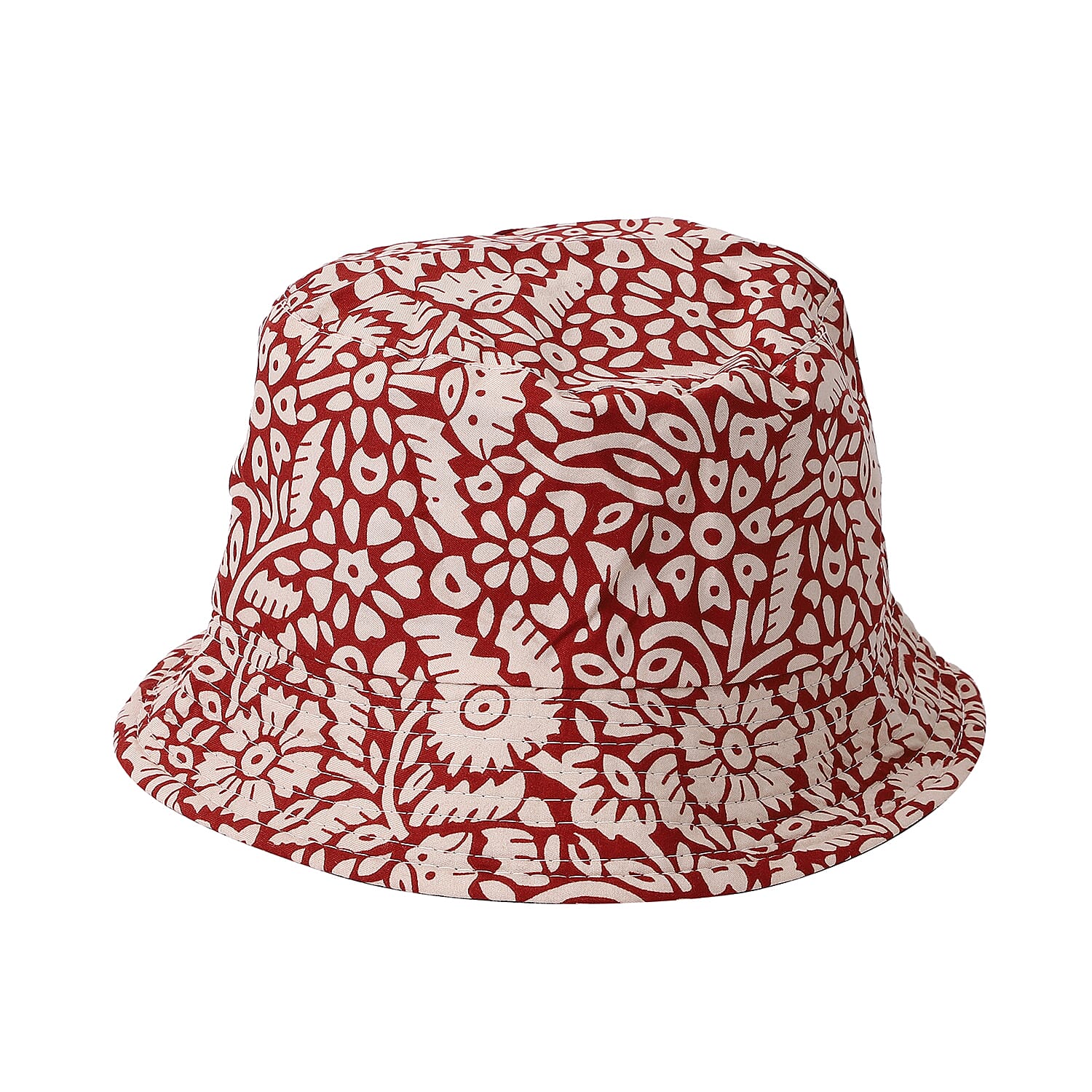 2 Piece Set - Viscose Handbag Floral Matching Stripe Pattern Hat Tote Bag and Zipper Closure - Navy & Multi