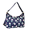 Nicole Brown Flower Pattern Shoulder Bag with 120cm Adjustable Strap in Navy (Size 25x35x12 cm)