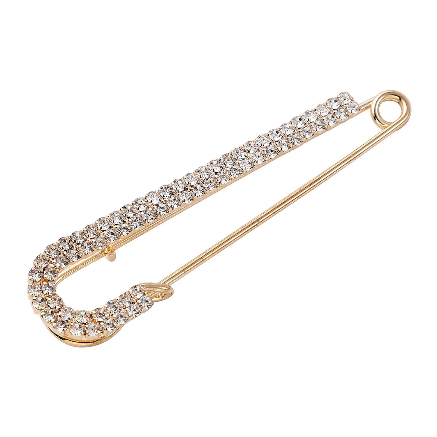 Set of 6 - Simulated Pearl and Crystal Brooch Pins