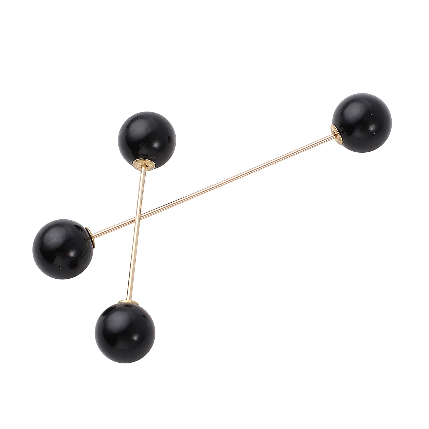 Set of 6 - Simulated Pearl and Crystal Brooch Pins