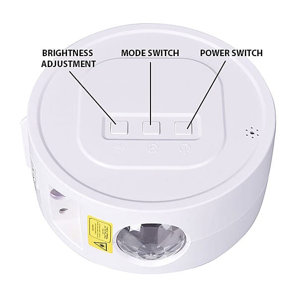 LED Laser Star Projector with 3 Brightness Modes (Size 15x6 Cm)