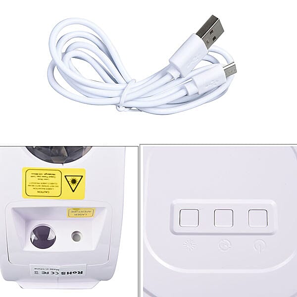 LED Laser Star Projector with 3 Brightness Modes (Size 15x6 Cm)