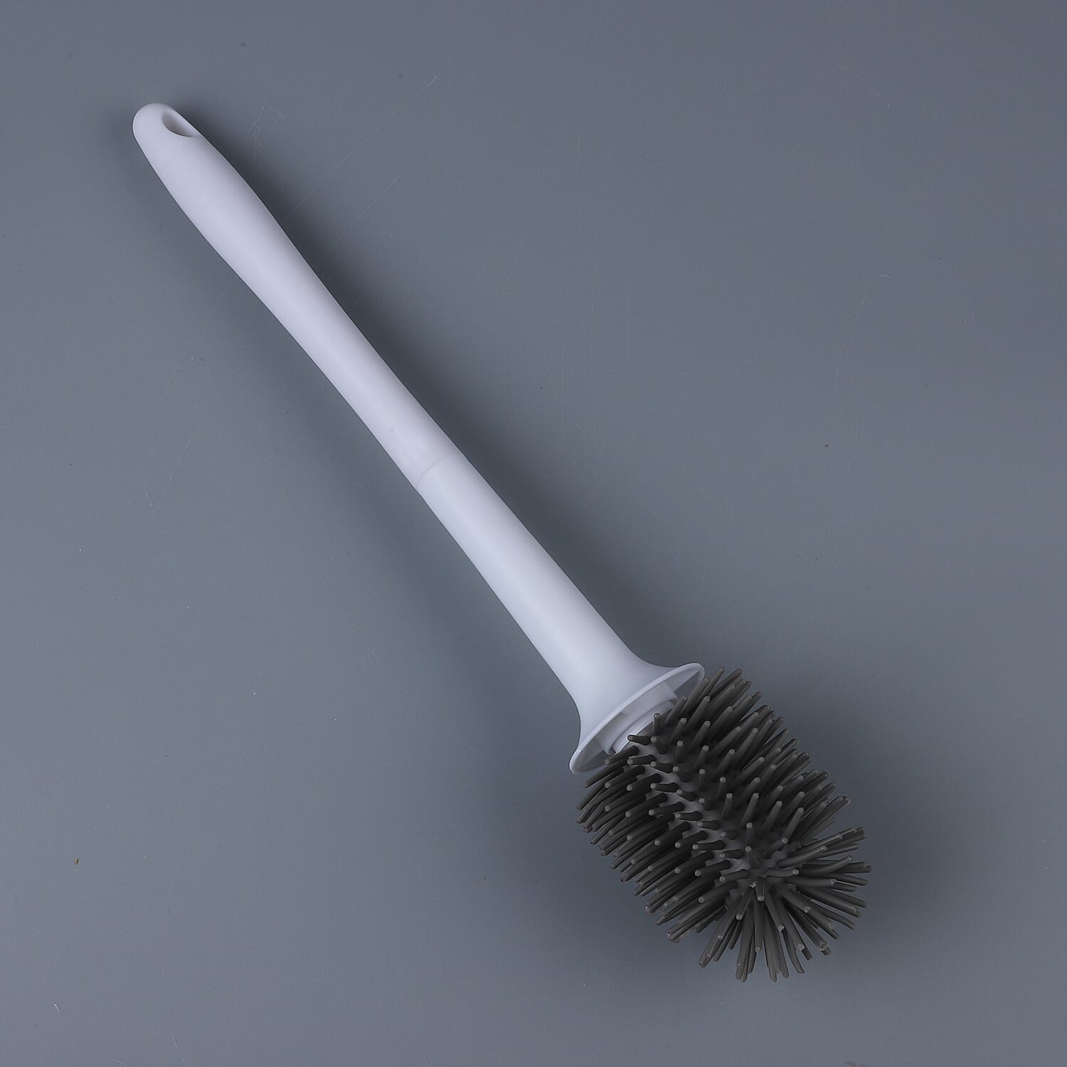 Stylish and Efficient Toilet Brush with Holder from TPR (Thermo-Plastic-Rubber) (Size 41x10cm) - Black and White