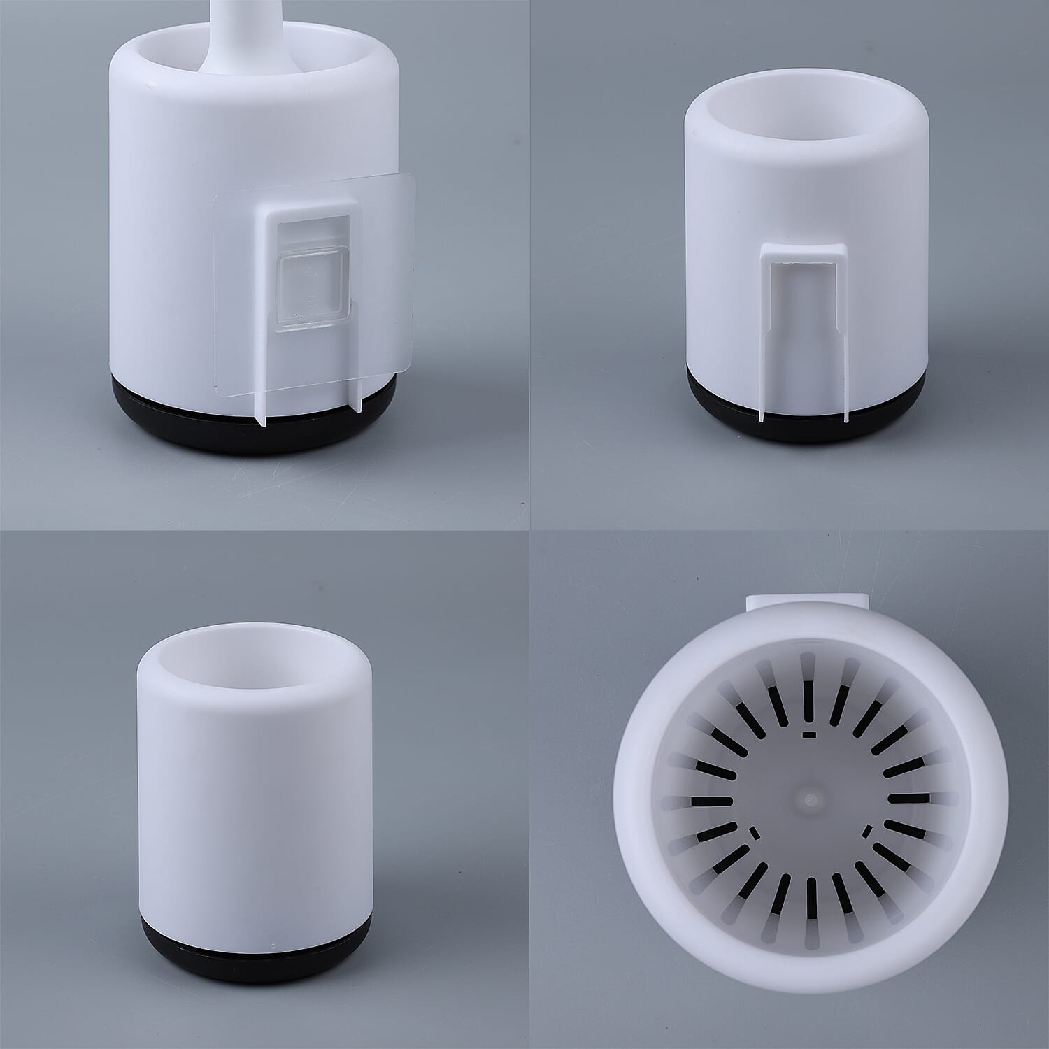 Stylish and Efficient Toilet Brush with Holder from TPR (Thermo-Plastic-Rubber) (Size 41x10cm) - Black and White