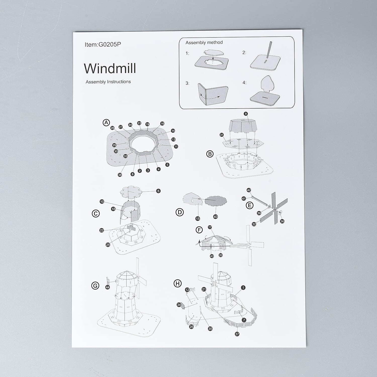 DIY 3D Windmill Puzzle with 10 Colour Pens - Age 6+