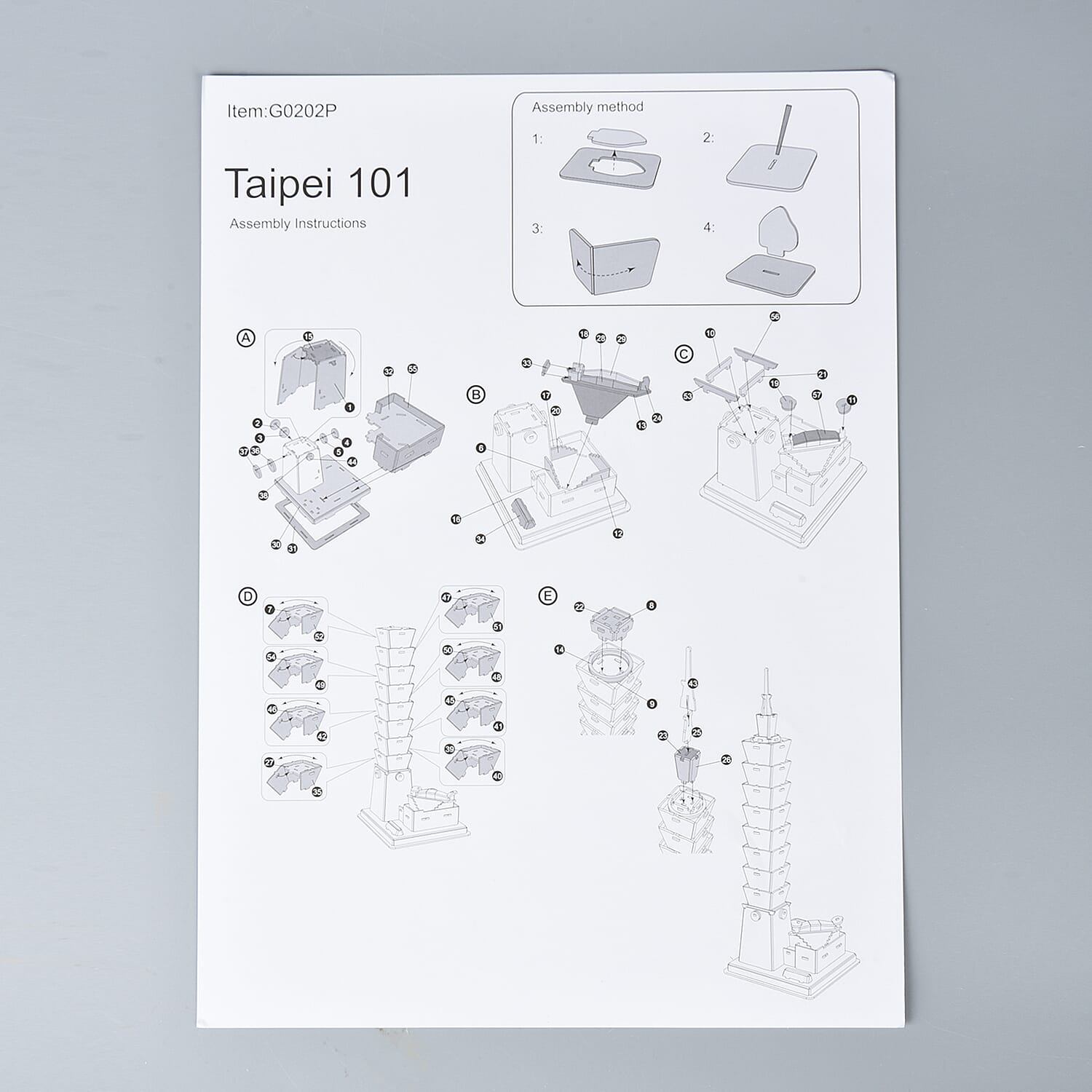 DIY 3D Taipei 101 Building Puzzle with 10 Colour Pens