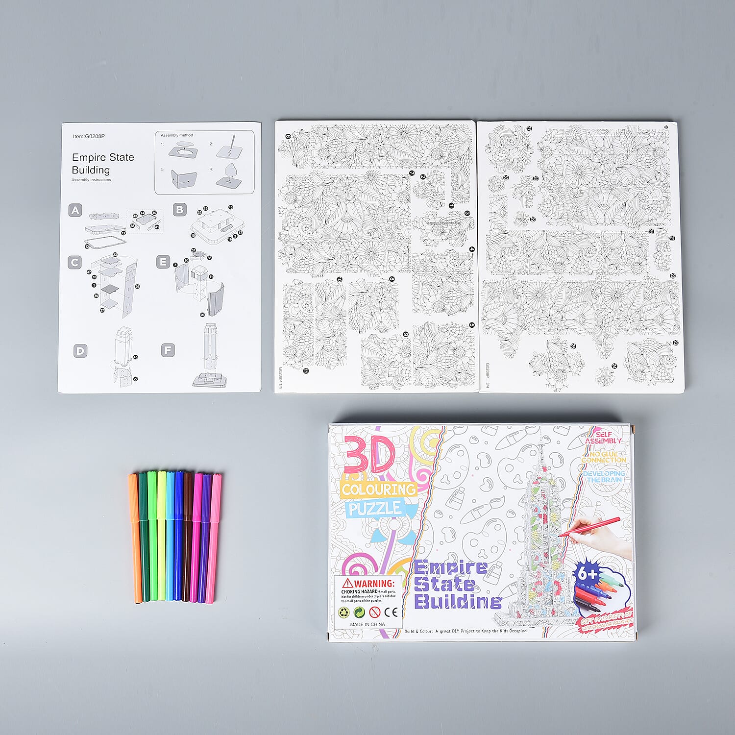 DIY 3D Empire State Building Puzzle with 10 Colour Pens