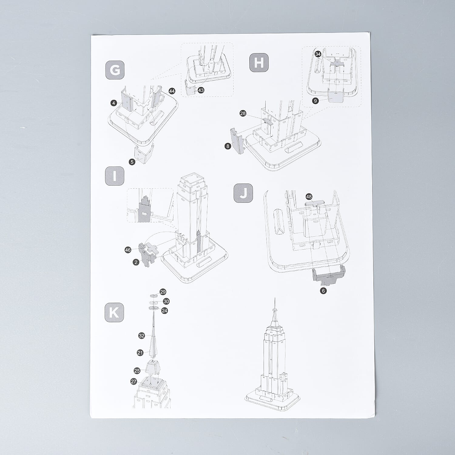 DIY 3D Empire State Building Puzzle with 10 Colour Pens