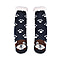 A pair animal Cabin Socks with fleece lining  Cat Material Acrylic polyester Fleece Lining  color deep blue  white + pink 