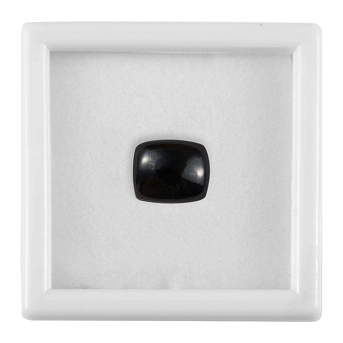 A Dyed Black Jade Cushion 12x10mm - 4.8 Ct
