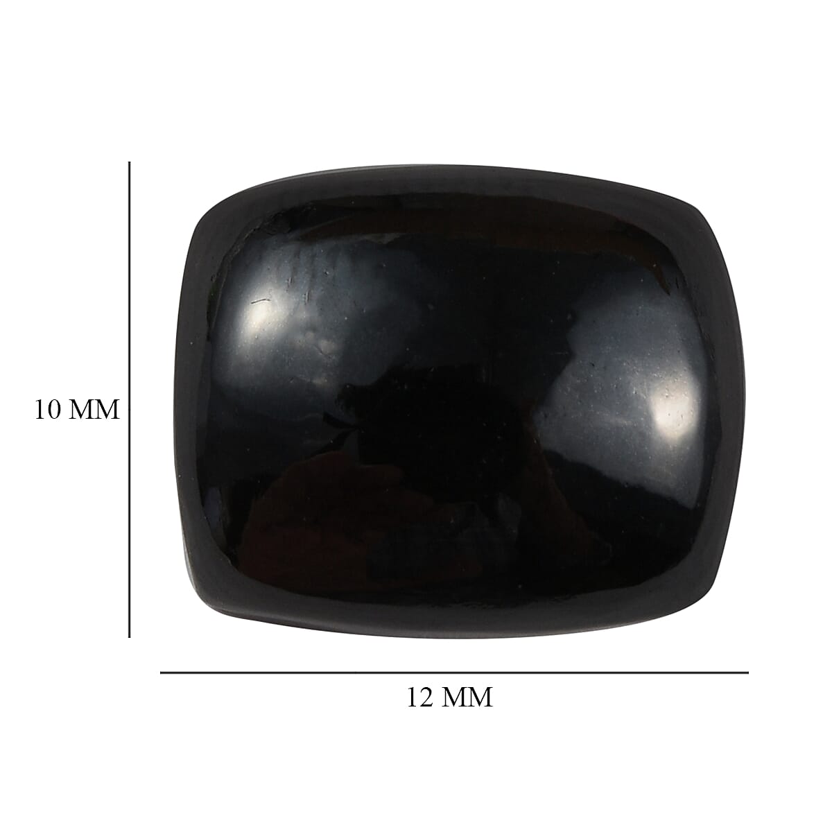 A Dyed Black Jade Cushion 12x10mm - 4.8 Ct