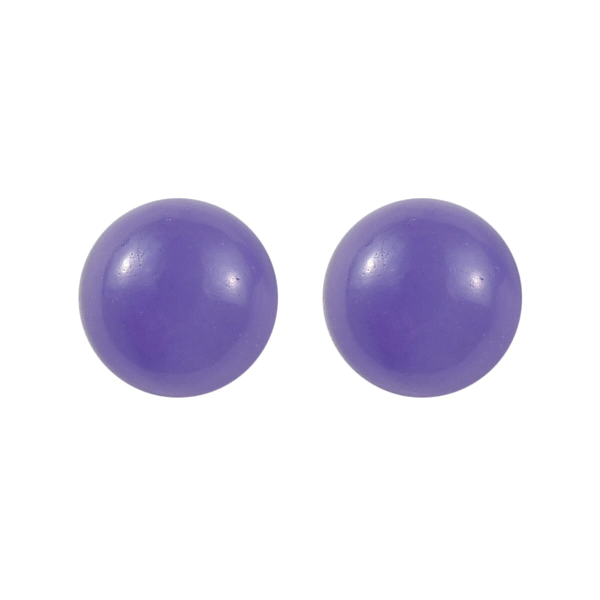 Set of 2 AA Dyed Purple Jade Round 5.0mm -.09 CT