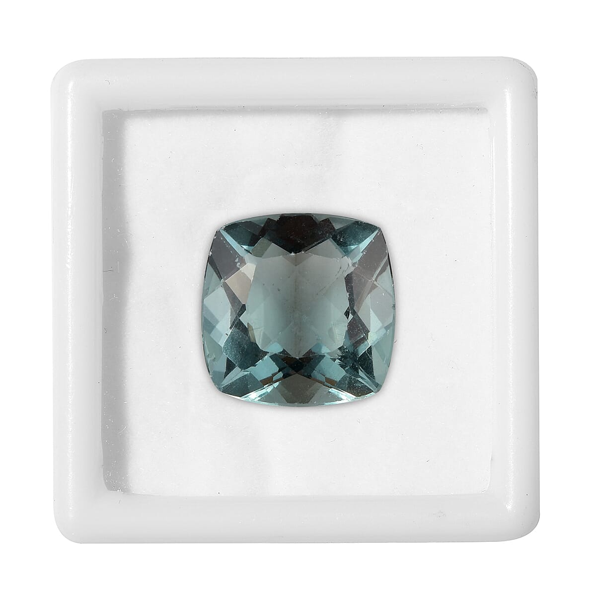Teal Fluorite Cushion 14x14mm- 10.9 Ct