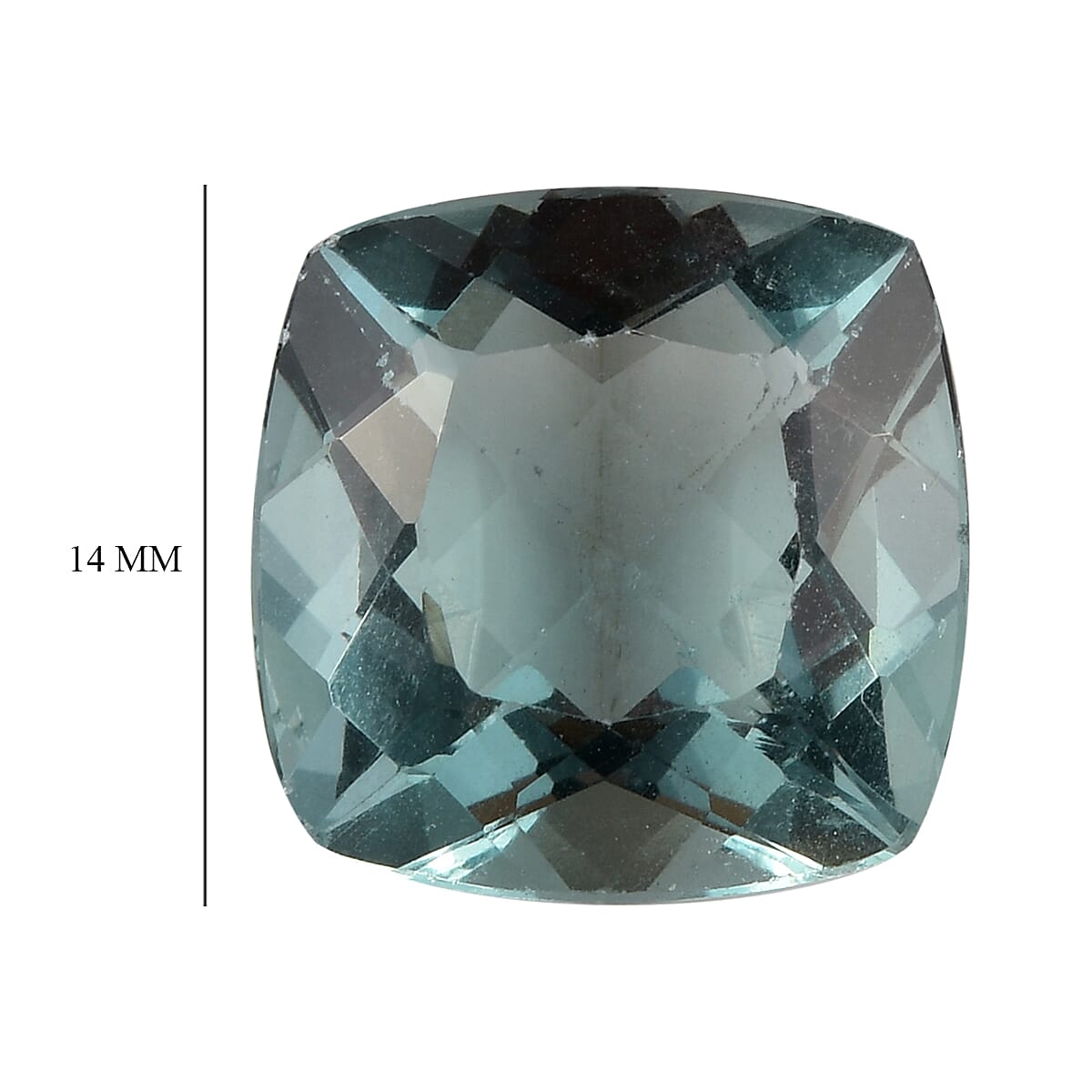 Teal Fluorite Cushion 14x14mm- 10.9 Ct