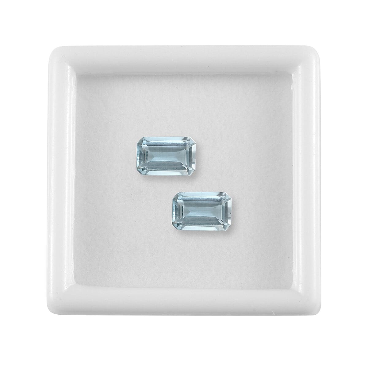 Set of 2 Aquamarine Octagon 6x4mm -- 1.0 Ct
