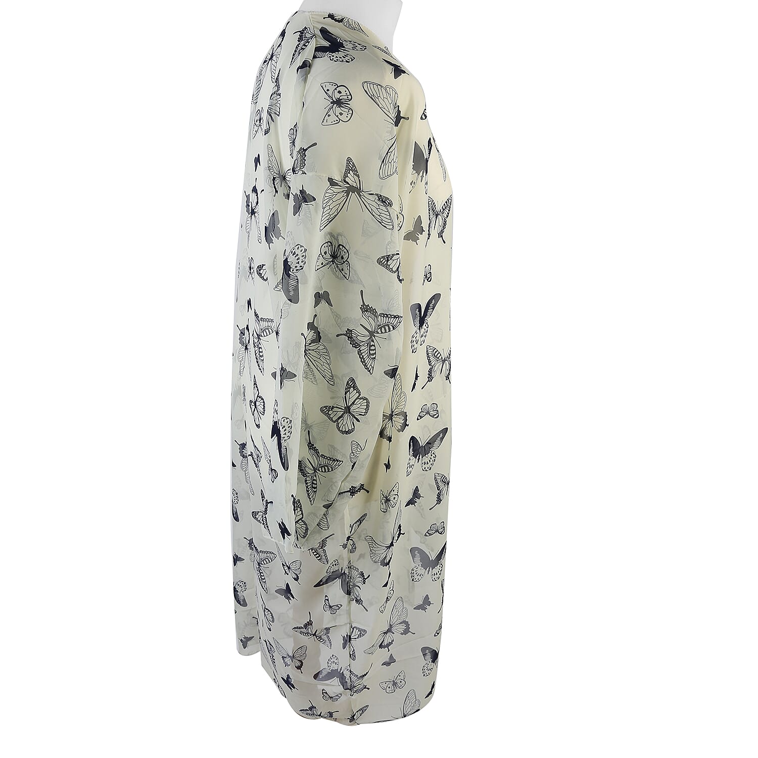 JOVIE Butterfly Pattern Chiffon Long Cardigan (Size 117x56cm) -  Yellow