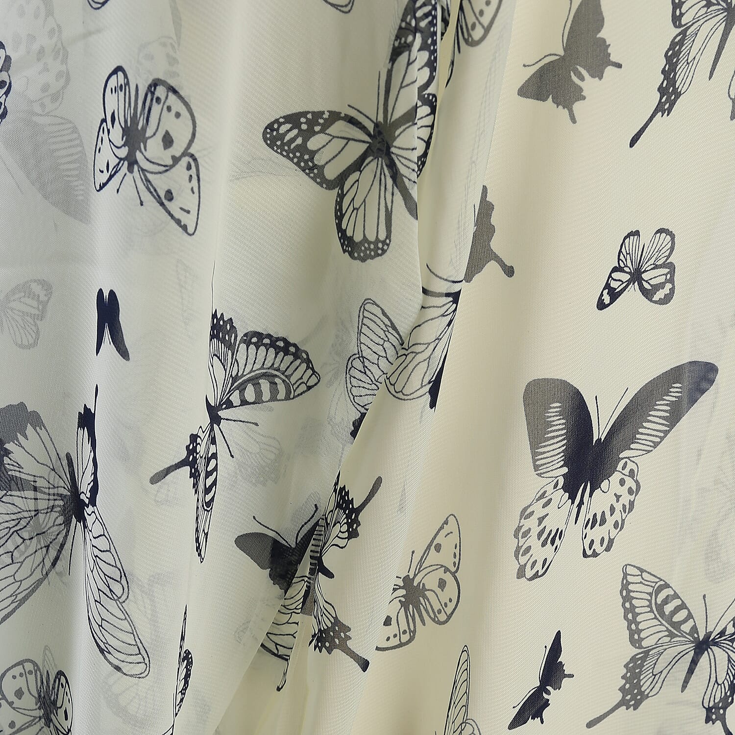 JOVIE Butterfly Pattern Chiffon Long Cardigan (Size 117x56cm) -  Yellow