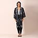JOVIE Floral Pattern Chiffon Long Cardigan (Size 117x56cm) - Black