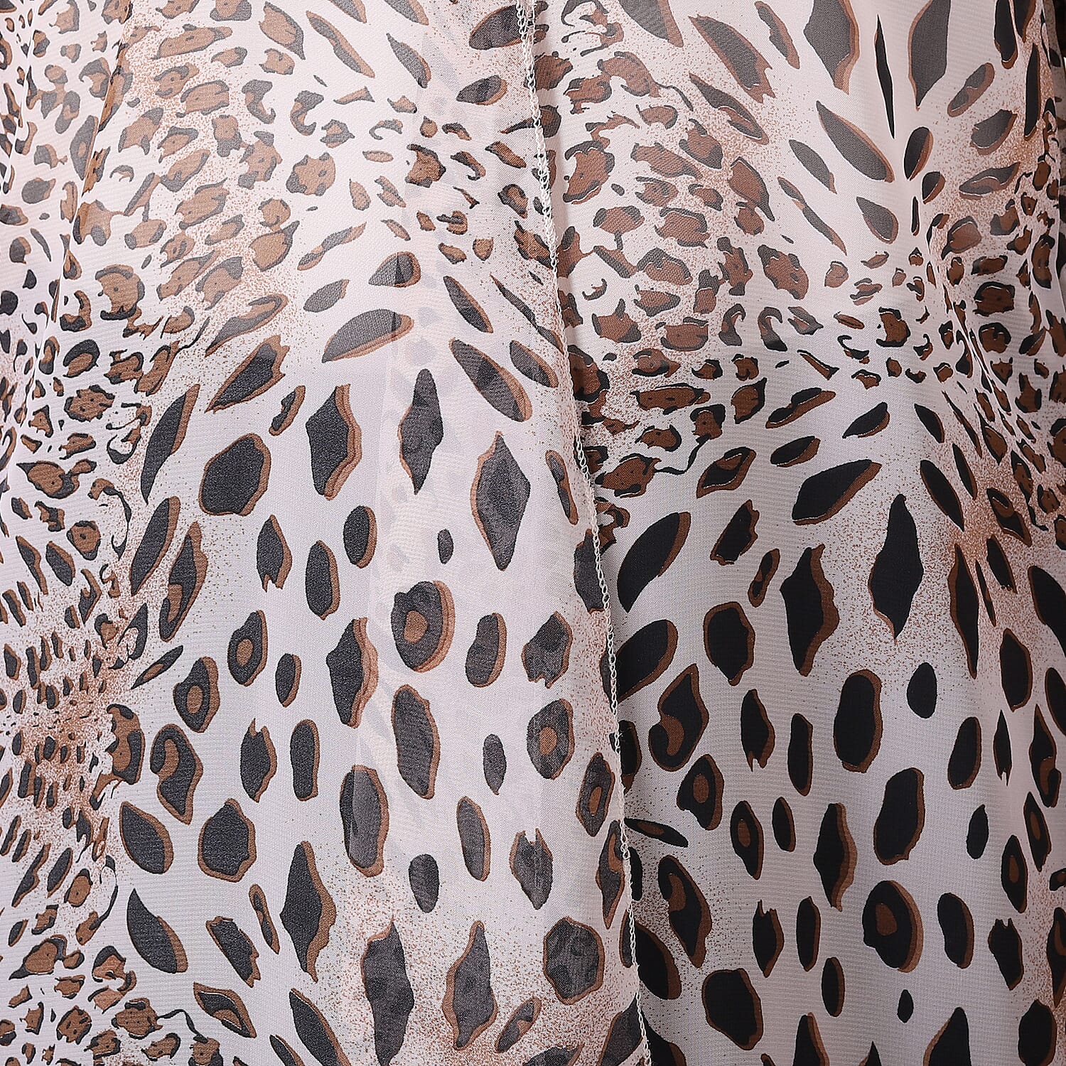 JOVIE Leopard Pattern Chiffon Long Cardigan (Size 117x56cm) - Brown