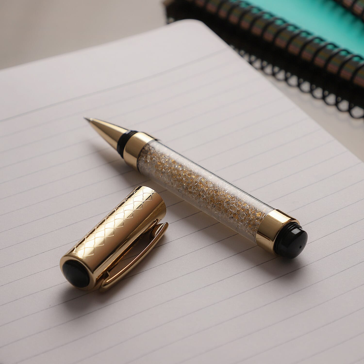 Ball Pen with Crystal - Gold