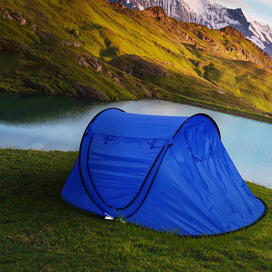 Wilderness Easy Install Camping Tent for 2 Person ( Size- 225x110x90Cm) - Blue