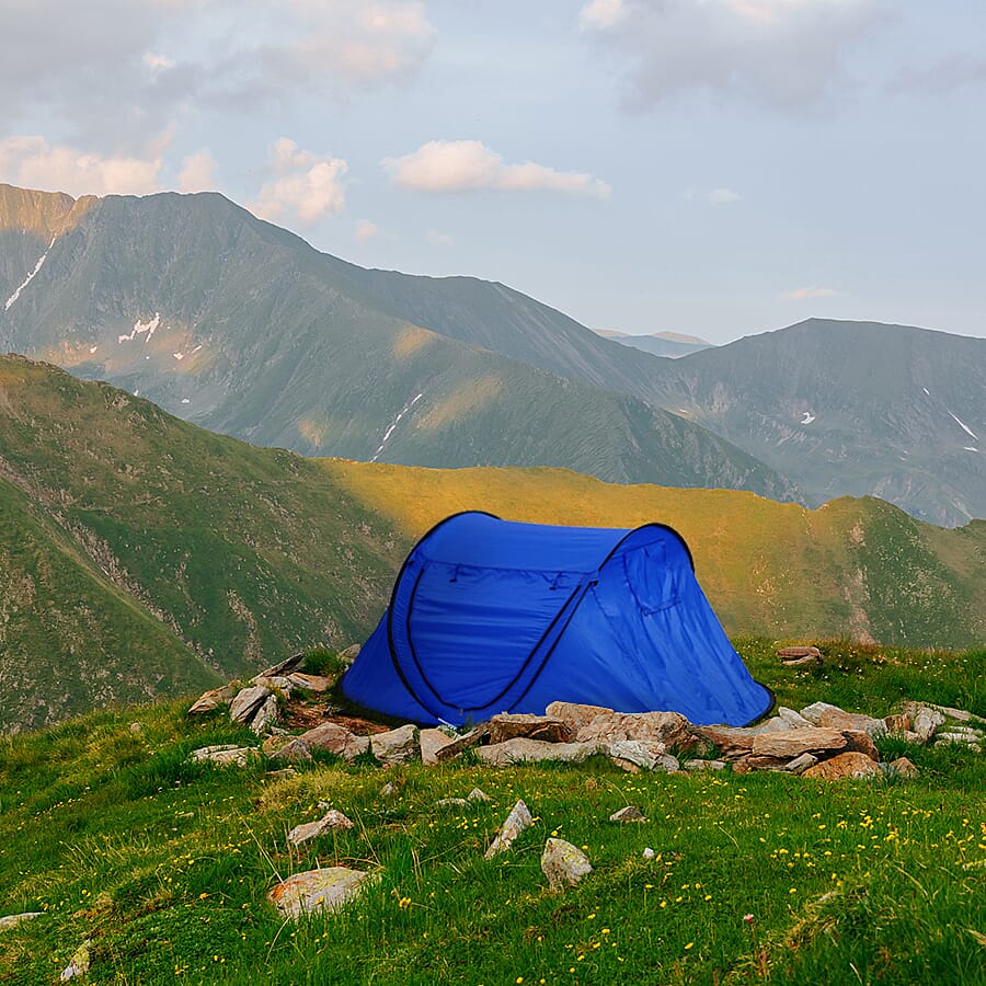 Wilderness Easy Install Camping Tent for 2 Person ( Size- 225x110x90Cm) - Blue