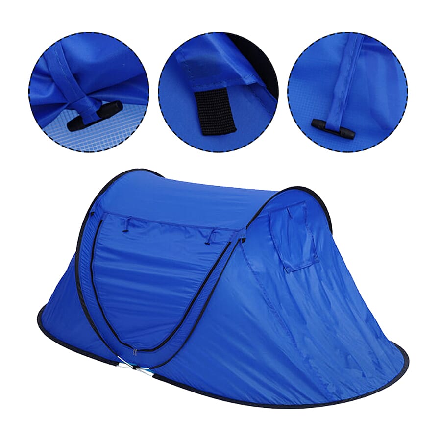 Wilderness Easy Install Camping Tent for 2 Person ( Size- 225x110x90Cm) - Blue