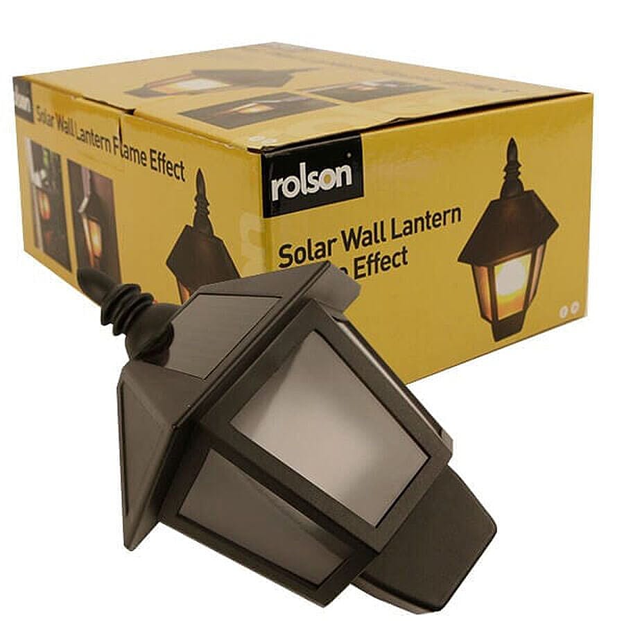 ROLSON Solar Lantern Wall Light Flame Effect (Size 27.5x20x7 Cm)