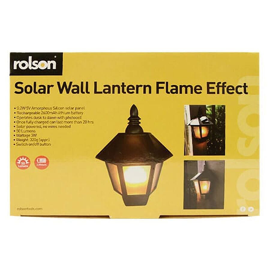 ROLSON Solar Lantern Wall Light Flame Effect (Size 27.5x20x7 Cm)
