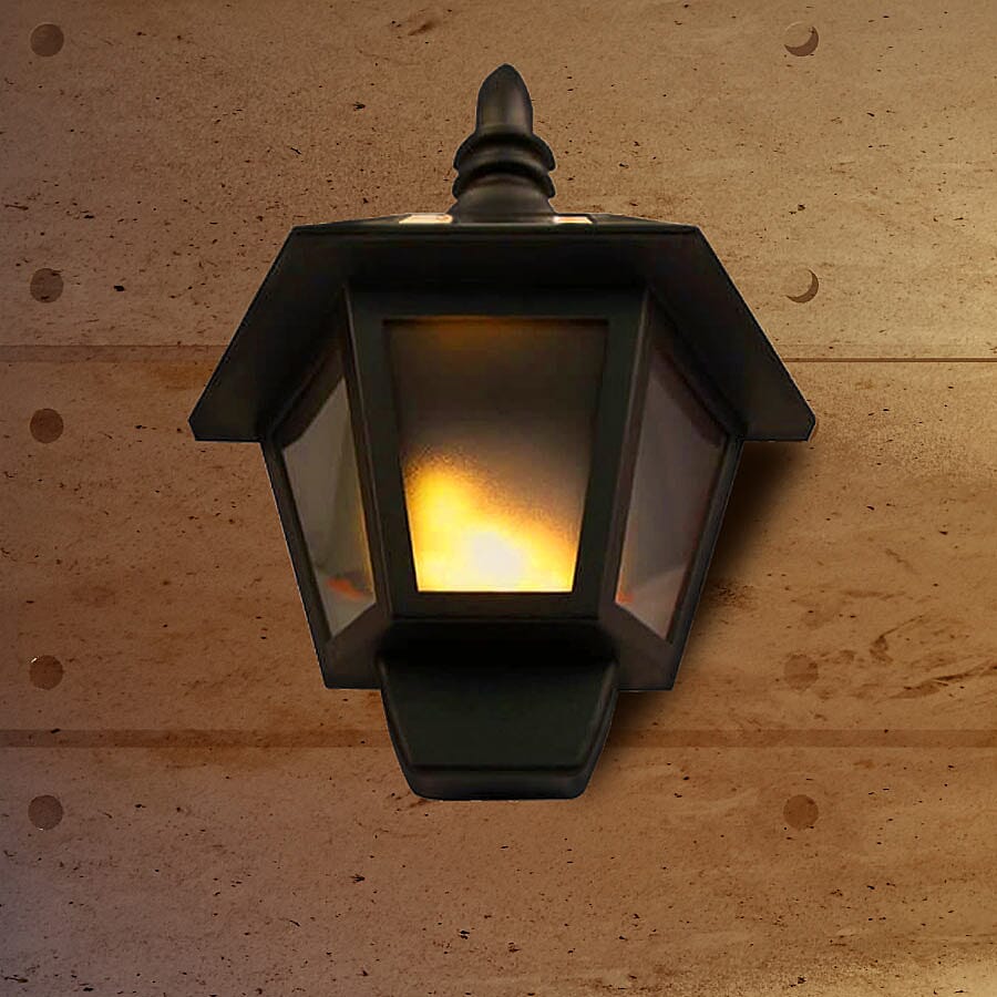 ROLSON Solar Lantern Wall Light Flame Effect (Size 27.5x20x7 Cm)