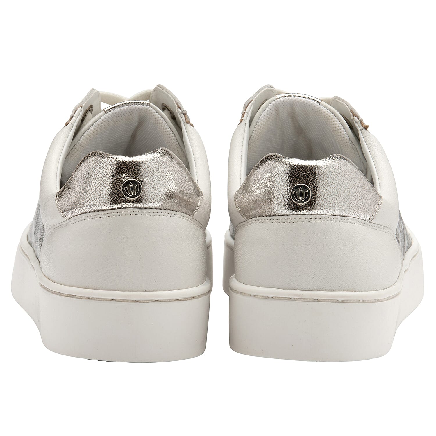 Lotus Siama White Floral Leather Lace-Up Trainers (Size 3)