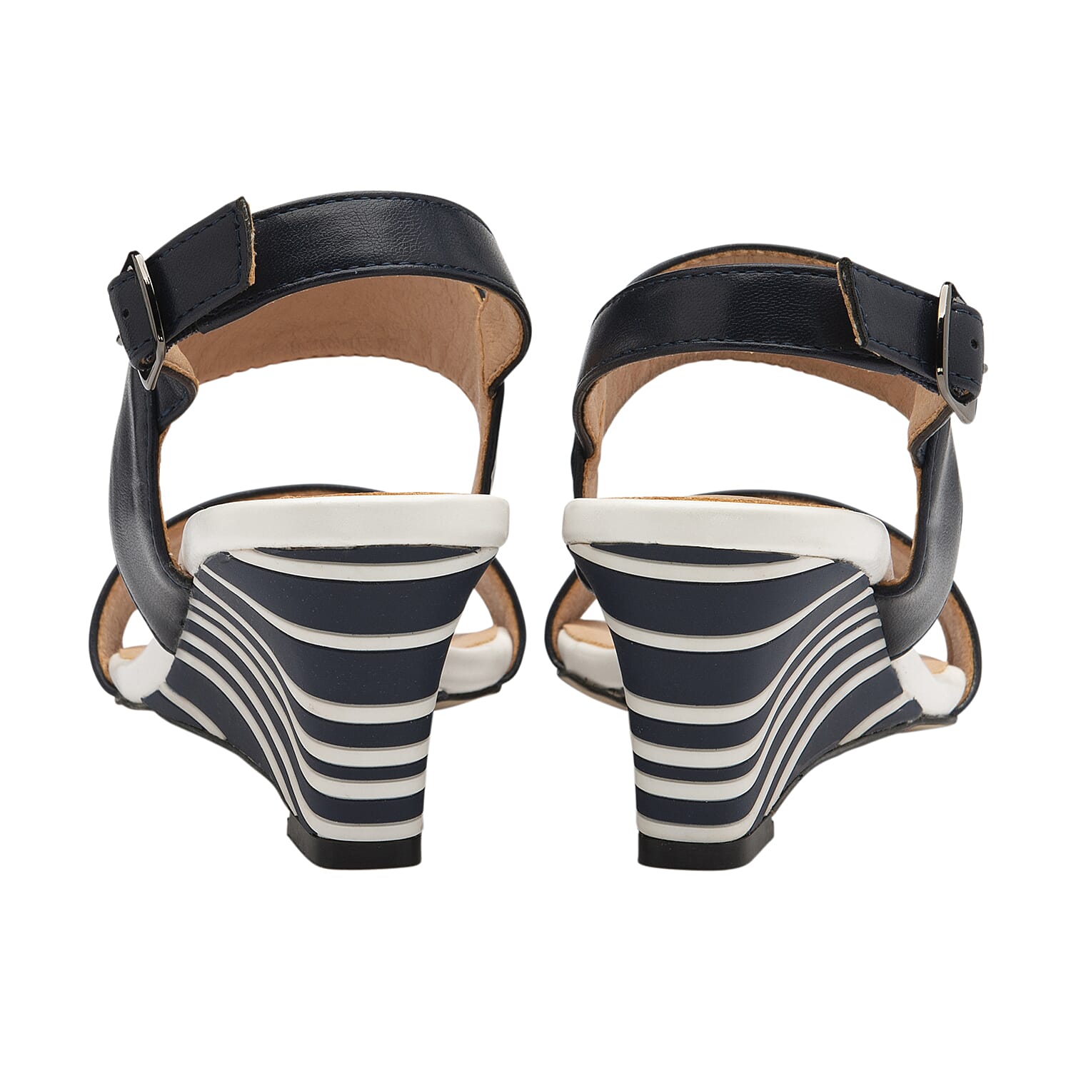 Lotus Coraline Navy Sling Back Wedge Shoes (Size 3)