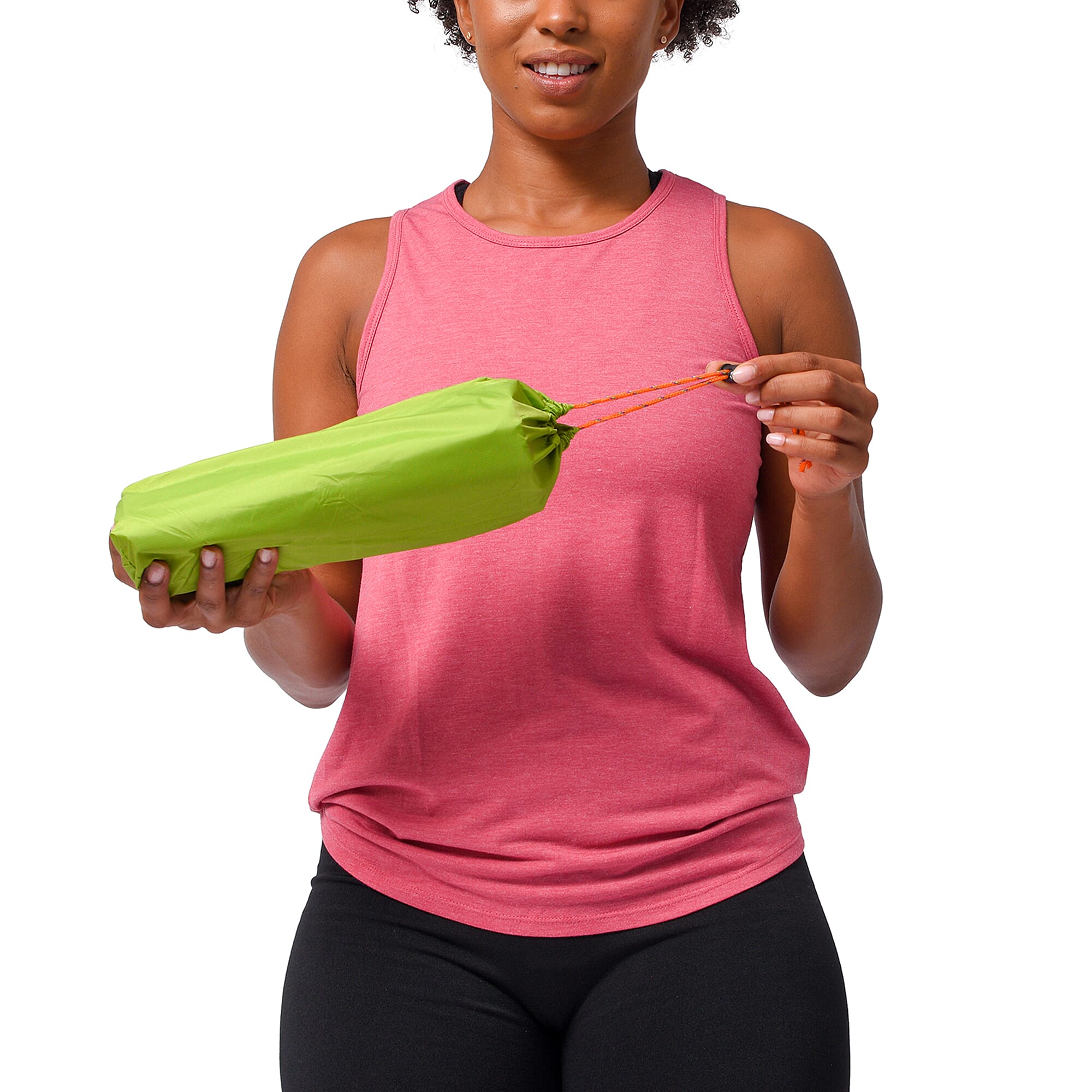 Embossed Checker Pattern Inflating Camping Sleeping Mat (Size 190x60cm) - Green