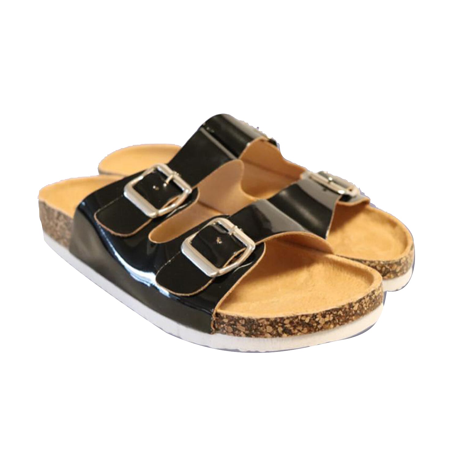 Two Strap Sandal in Black 