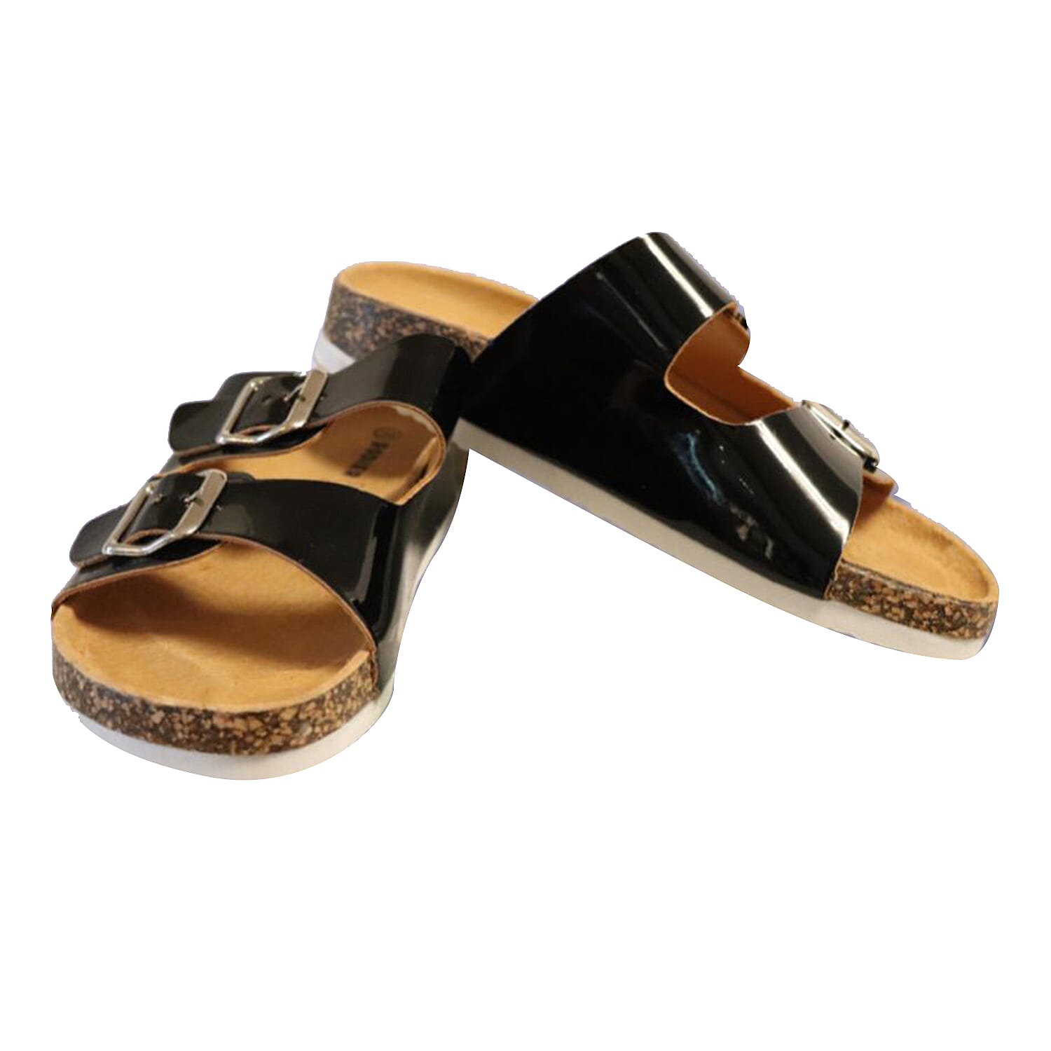 Two Strap Sandal in Black 