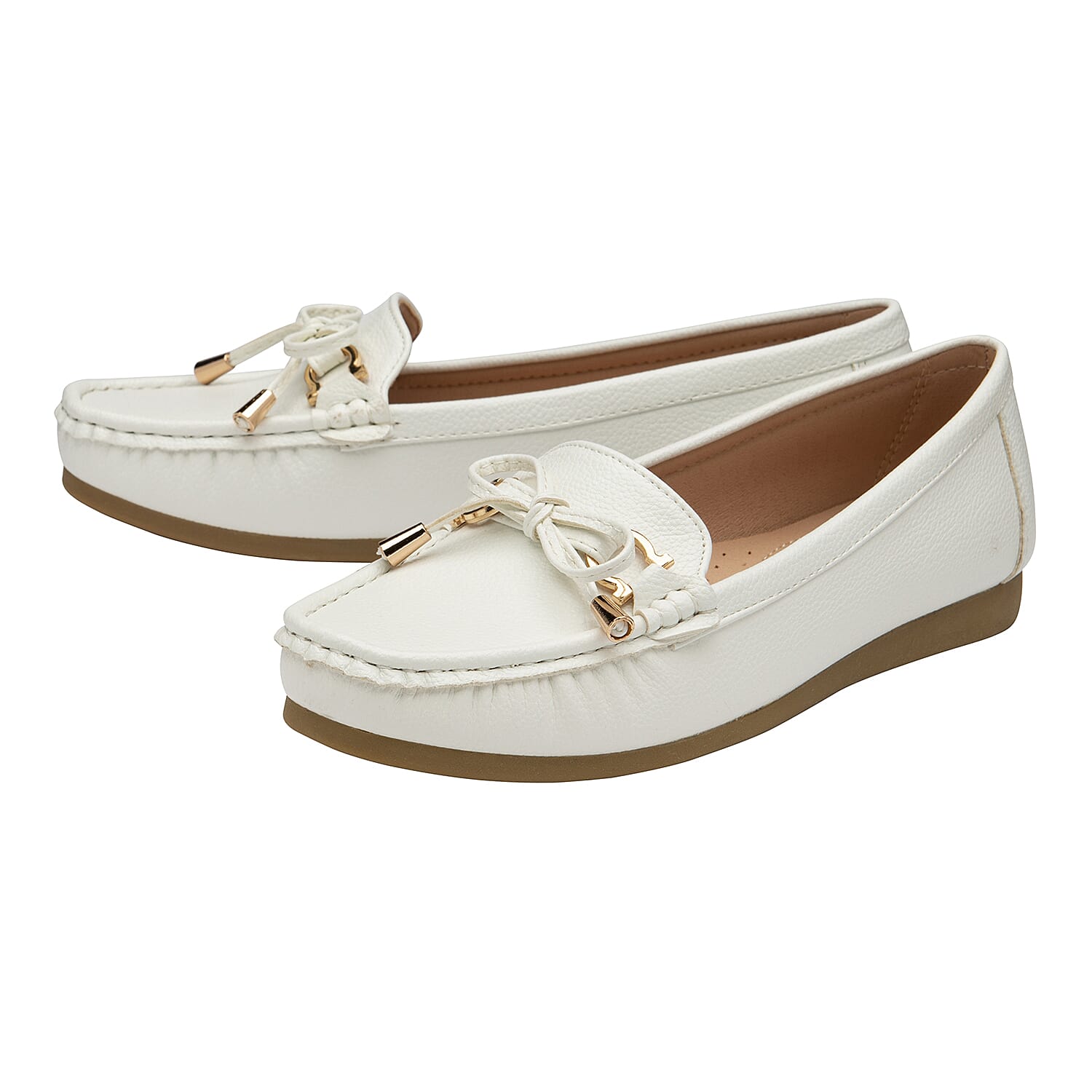 Lotus Bea White Loafers (Size 3)