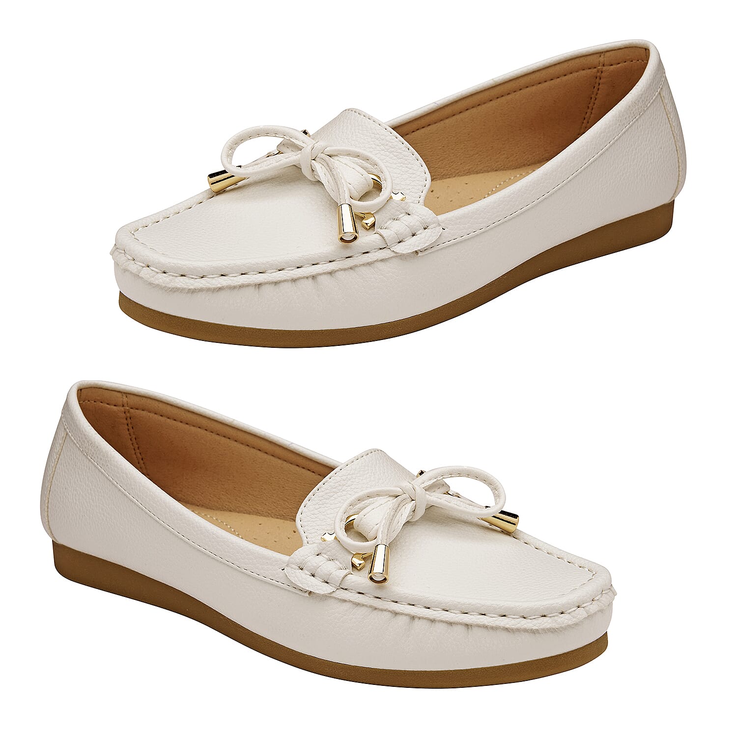 Lotus Bea White Loafers (Size 3)