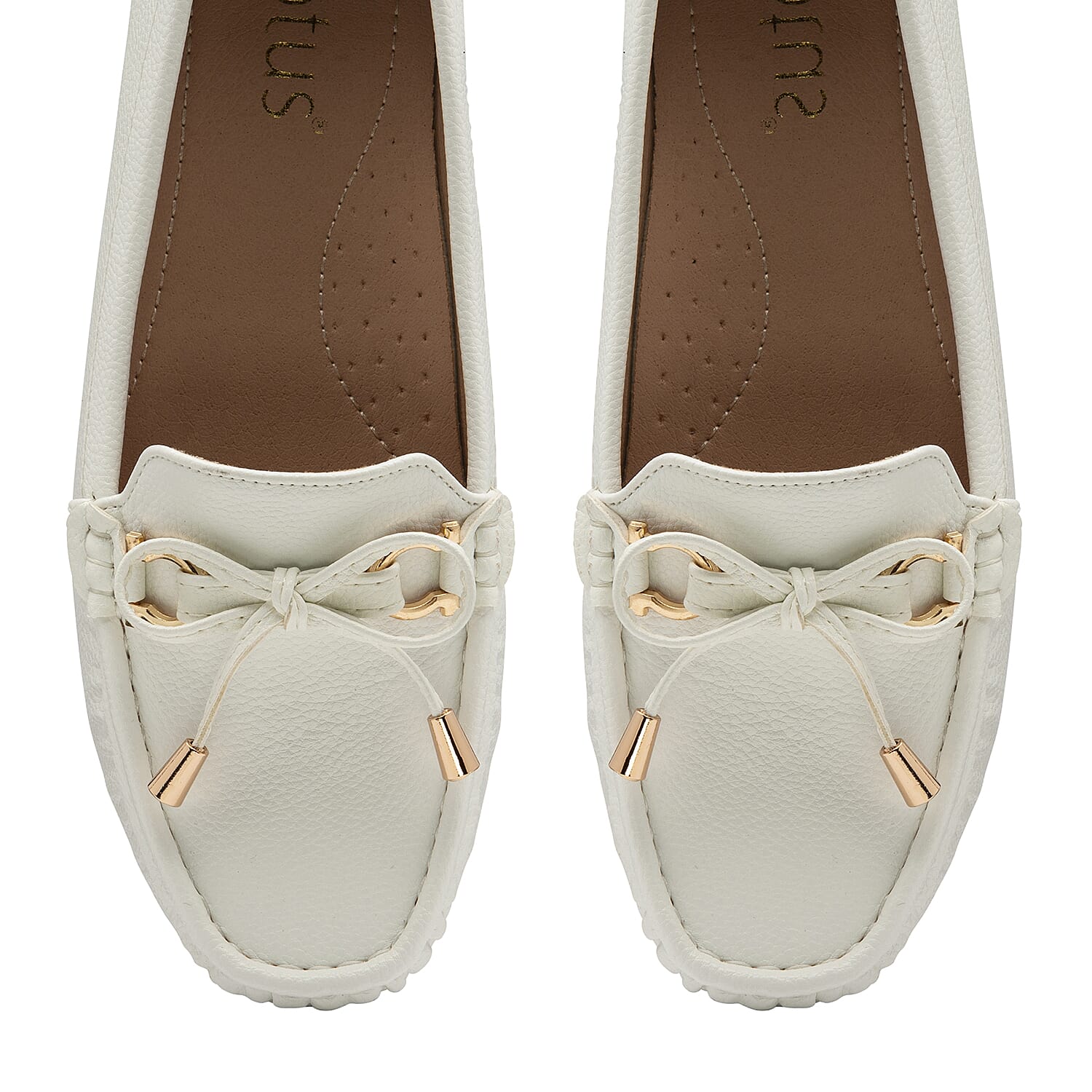 Lotus Bea White Loafers (Size 3)