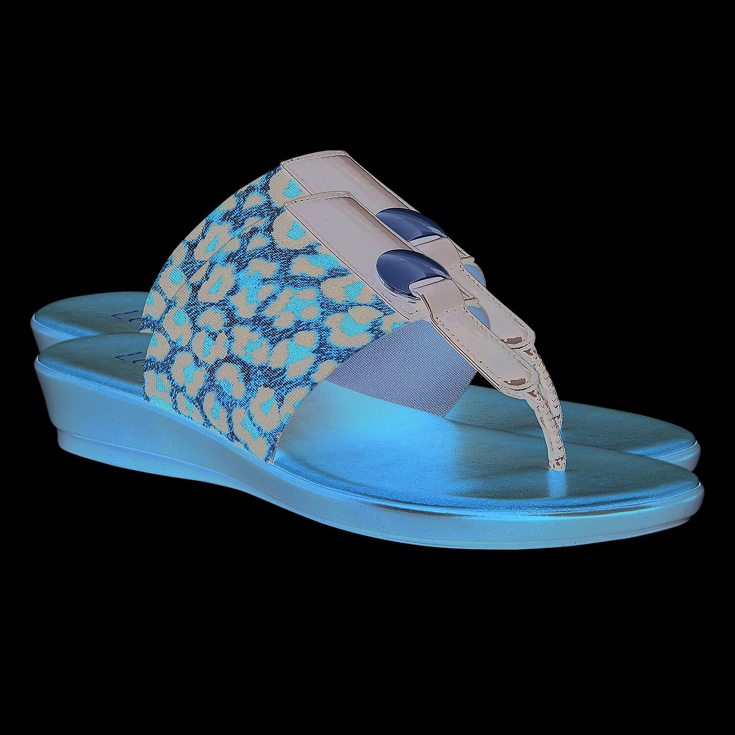 Lotus Arna Leopard-Print Slip-On Toe-Post Sandals (Size 3)