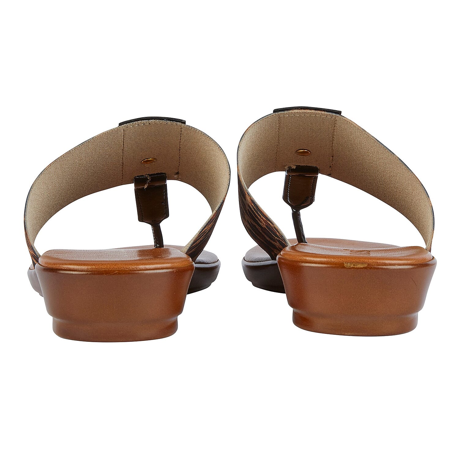 Lotus Arna Leopard-Print Slip-On Toe-Post Sandals (Size 3)