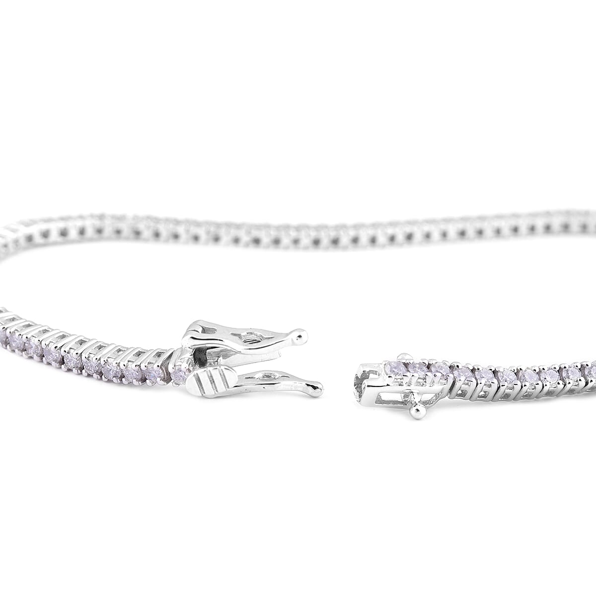 14K White Gold Certified Independent Laboratories Diamond (I1-I2-G-H) Bracelet (Size 7.5) 1.97 Ct, Gold Wt. 8.60 Gms