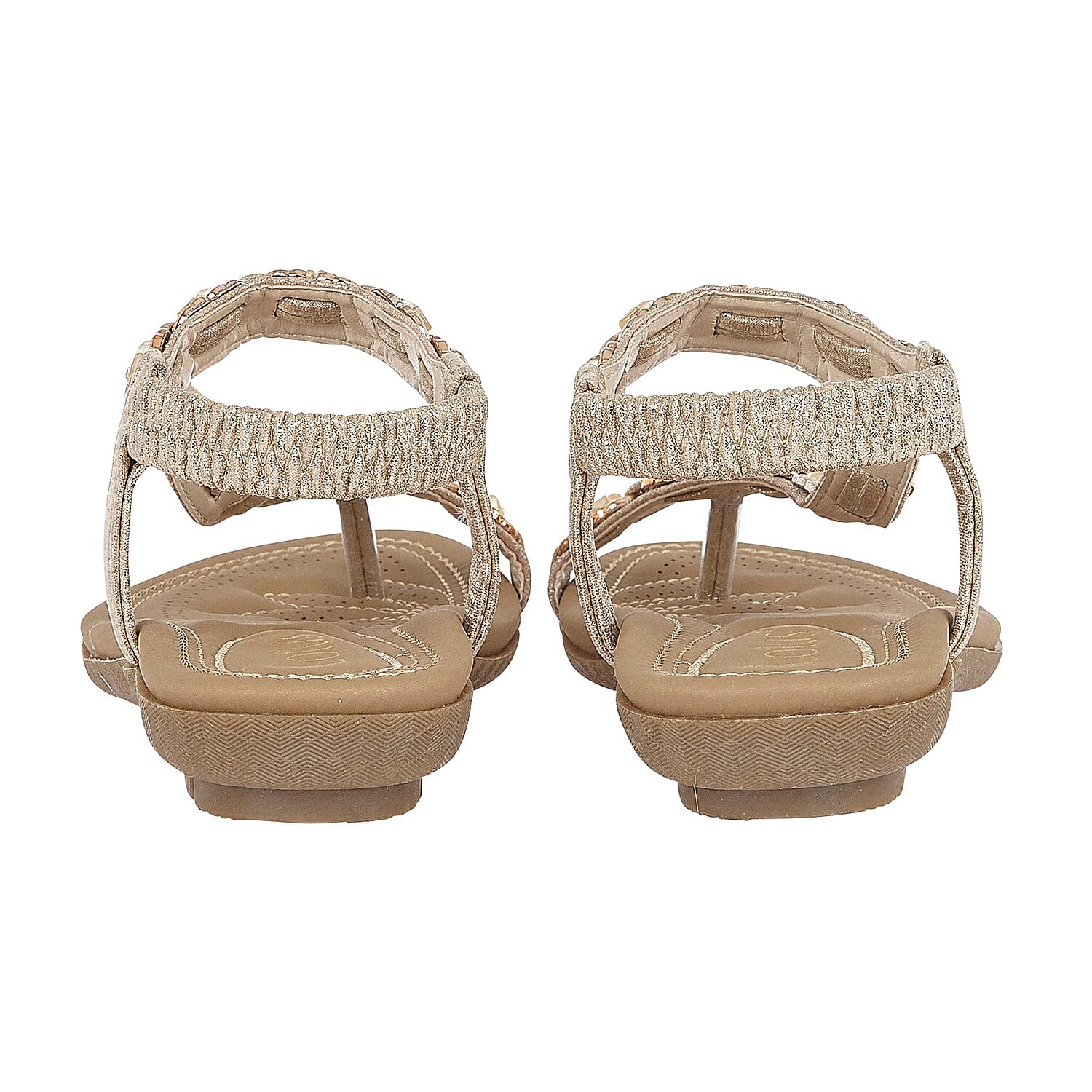 Lotus Gold Helena Flat Open-Toe Sandals (Size 3)