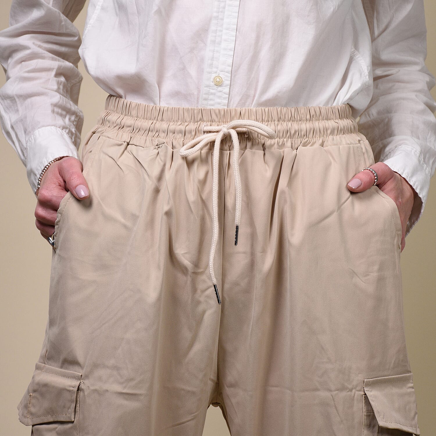 Nova of London Cargo Cuffed Jogger with Side Pockets in Navy (Size L)