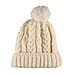 ARAN Woollen 100% Pure Wool Cable Hat with Pom Pom - Cream